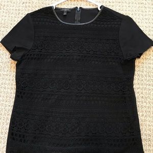 Talbots lace overlay top